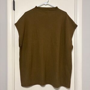 Madewell #NG561 Women's Oversized Funnelneck Tunic Tee Shirt Top L Olive Green